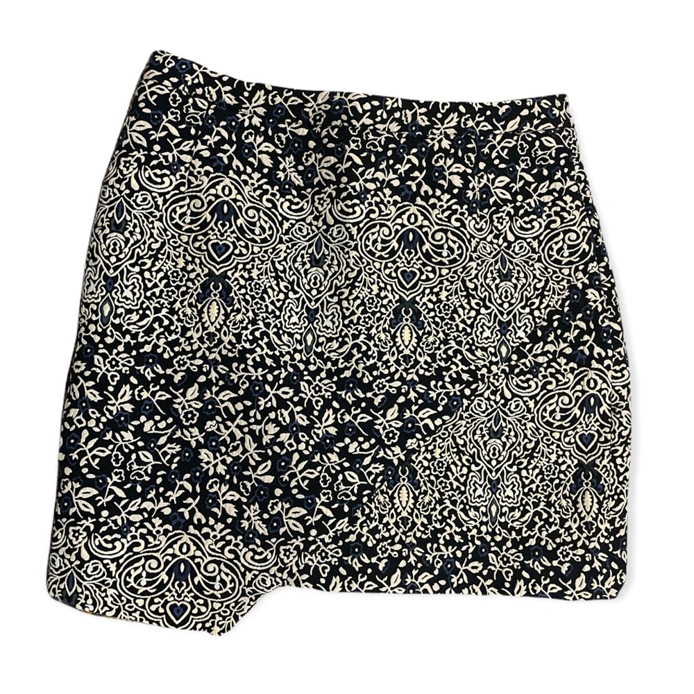 Floral Print Knit/Woven Skirt